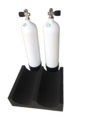 C247LFSTNC   Two Faber 7.0 Litre Steel Side mount scuba cylinders with opposite Din/K Valves and Z94 - Performance Diver - Foam double tank holder  