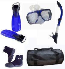 MSF3NC   Mask Snorkel Fin Boots Mesh Duffel Bag Set