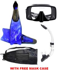 FRAMBNC BLACK FRAMELESS MASK (With Mask Box) - S12B  - F05A SMART FINS - SNB1- DRAW STRING MESH SNORKELING BAG